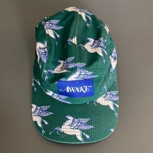 Awake NY men’s green twill Pegasus patterned cap